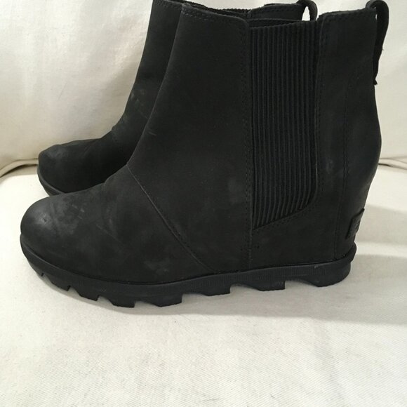 SOREL Women's Joan Rhapsody Chelsea Wedge Boot Black - Picture 3 of 7